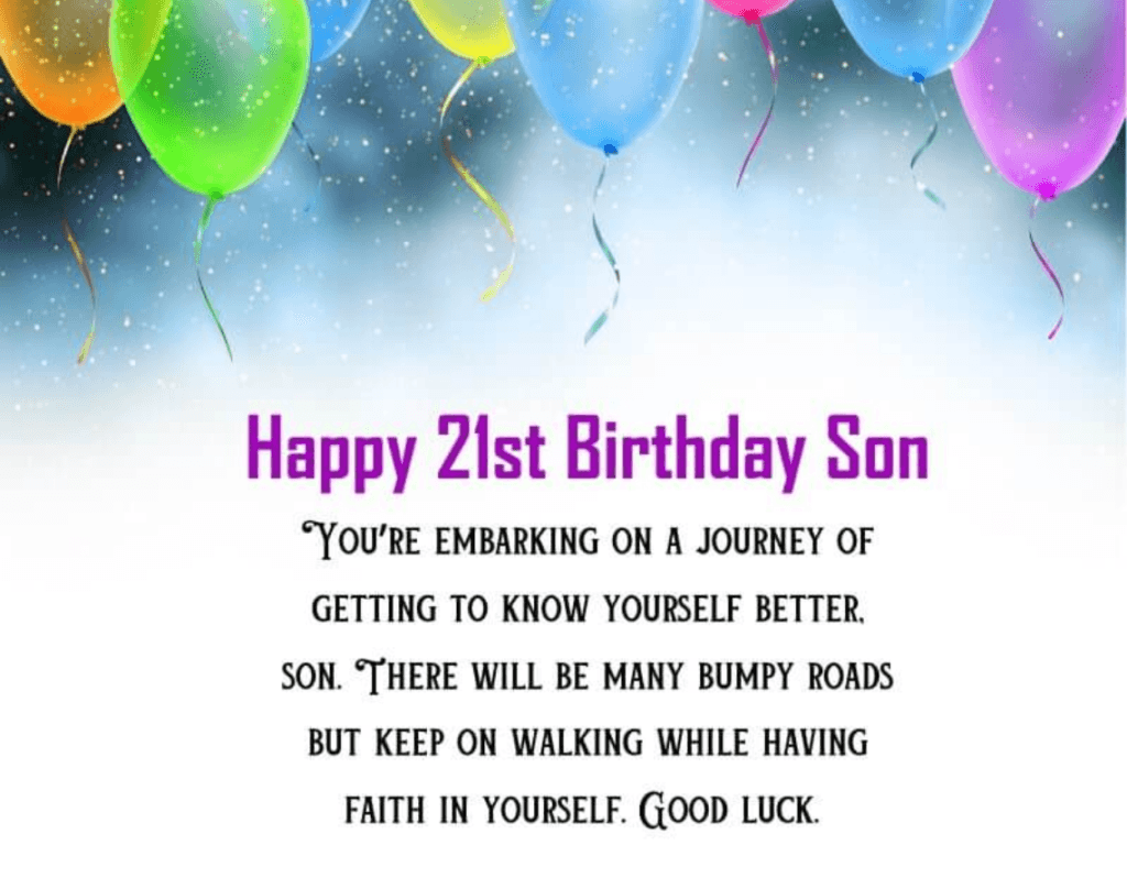 Inspirational 21st Birthday Messages for Son from Mother