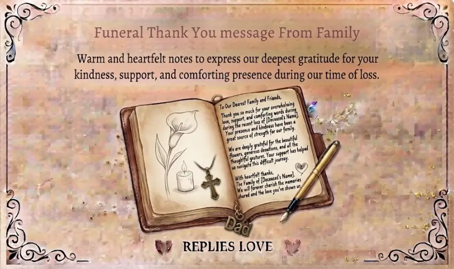 Home 4 Funeral Thank You Message From Family: Grateful Thanks